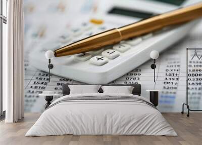 A calculator and pen Wall mural