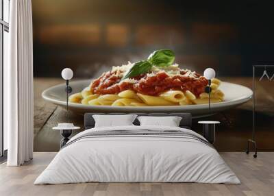 The Delicious Pasta with Sauce Wall mural