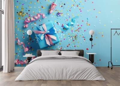 The gift and confetti Wall mural