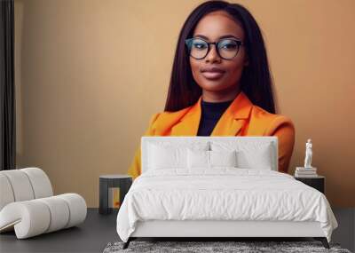 The professional woman in orange Wall mural