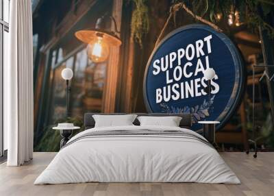 The Support Local Business Sign Wall mural