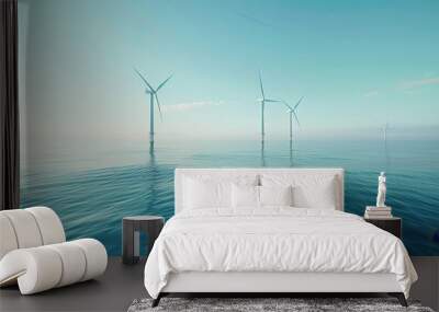 The Wind Turbines on Water Wall mural