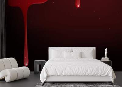 Dripping Red Blood. Wall mural