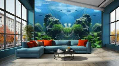 aquascape terrarium design banner background Wall mural