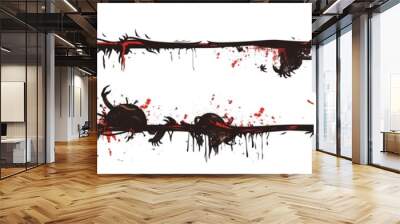 cartoon illustration of horror or spooky frame border on white background Wall mural