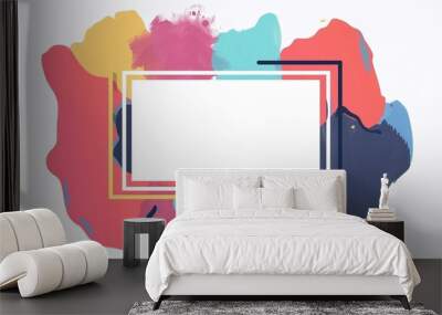 frame with colorful ornament, pop frame border background Wall mural