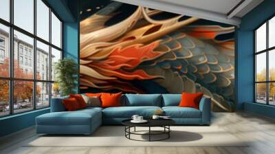 panoramic aesthetic dragon banner, for web banner with image ratio 8:1 Wall mural