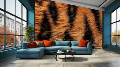 tiger fur skin pattern texture background wallpaper, background with a ratio size of 32:9 Wall mural