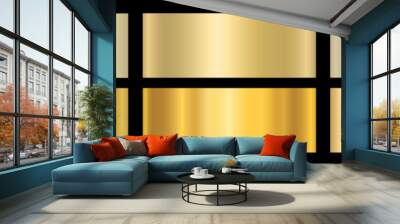 A set of metallic glossy gradients. The texture of a smooth metal surface. A collection of gold metallic gradients. Vector illustration. Wall mural