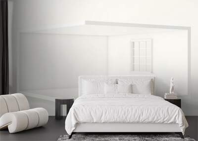 Empty white room with window, interior for design and decoration. 3d render Wall mural