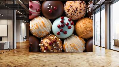 Sweet Temptations Aplenty: A Tempting Assortment of Glazed Delights, Dessert Wonderland Wall mural