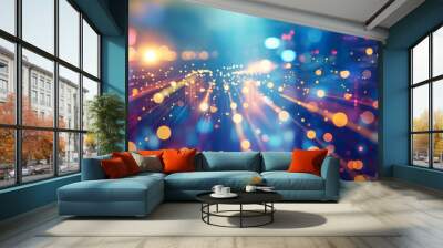 Vibrant abstract lights with colorful bokeh at night light effects blurred background festive atmosphere concept Wall mural