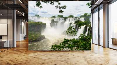 Waterfalls and jungle - a view from the Lower Circuit at the Iguazu National Park (Puerto Iguazu, Argentina) Wall mural