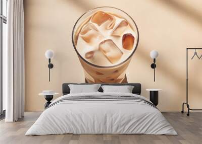 Cold coffee with milk and ice. soft drink Wall mural