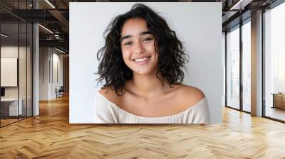 Portrait of smiling teenager Wall mural