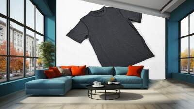 men's t-shirt with short sleeve mockup,top view tshirt, design presentation for print Wall mural