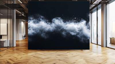 Abstract white powder explosion on a black background. Wall mural