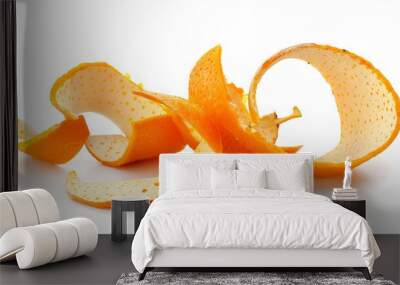 Orange peel on white background. Wall mural