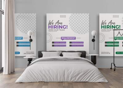 We are hiring job vacancy social media post or square web banner template vector design	 Wall mural