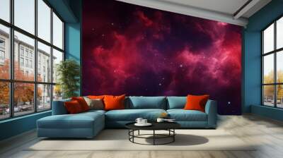 space galaxy red background Wall mural