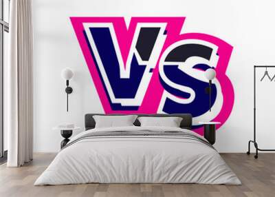 versus battle blue white pink flat design Wall mural