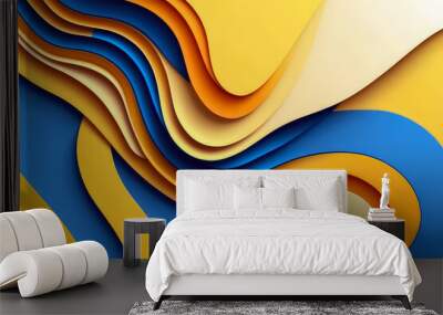 abstract background with waves overlapping  Wall mural