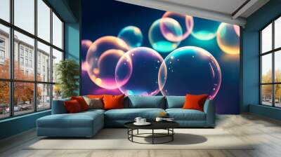 background with bubble and bokeh design banner Wall mural