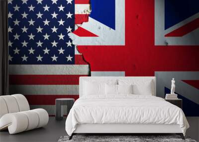 Relations between America and England. America vs England. Wall mural