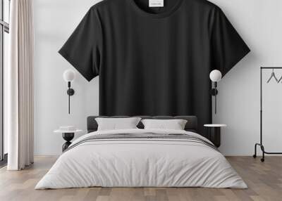 black t-shirt mockup isolated white background Wall mural