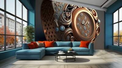 decorated luxury watch with ornament and diamond Wall mural