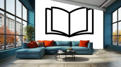 Open book line icon Wall mural