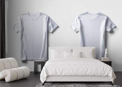 front and back white t-shirt mockup with white background Wall mural