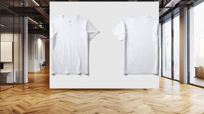 front and back white t-shirt mockup with white background Wall mural