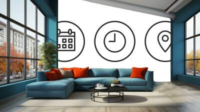 location, place and time icon Wall mural