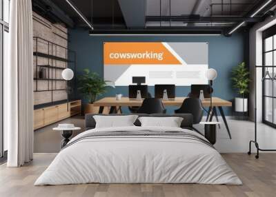 modern workplace interior Wall mural