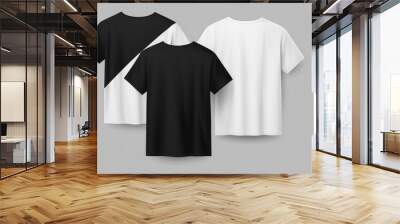 plain black t-shirt front back Wall mural