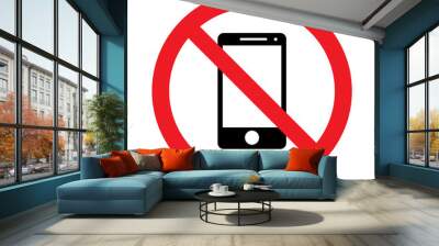 smartphone prohibition sign Wall mural