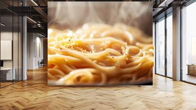 Glistening Noodles in Motion:A Mouthwatering Culinary Delight Wall mural