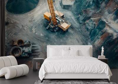 Photograph showcasing an advanced mineral extraction process leveraging IoT enabled automation and efficiency technologies for industrial production and resource management Wall mural