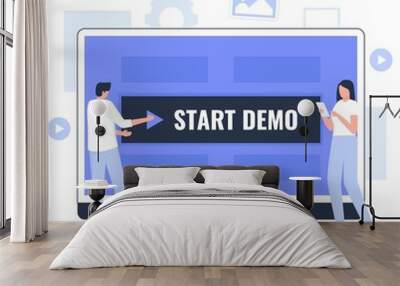 flat design of start demo concept. illustration for websites, landing pages, mobile applications, po Wall mural