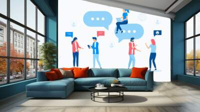 Flat illustration of internet forum concept. Illustration for websites, landing pages, mobile applications, posters and banners. Wall mural