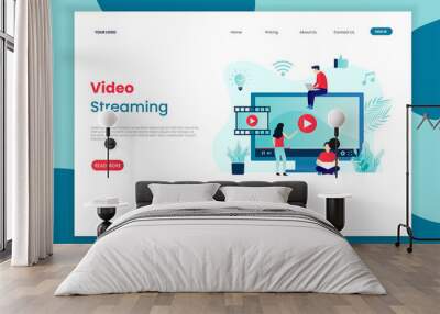 video streaming service landing page template. Landing page template Wall mural