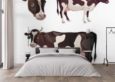 Cow set vector Wall mural