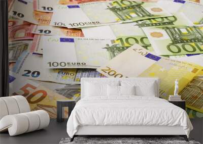 euro maney of different denominations 4 Wall mural