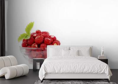 strawberry in a glass bowl on a white background 2 Wall mural