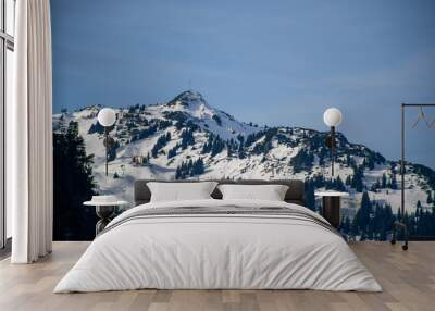 High alpine mountains with snow in Germany and blue beautiful sky Wall mural