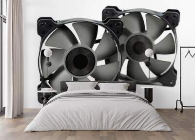 two high performance cooling fans 120 mm for computer hardware isolated on white background Wall mural