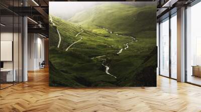 green landscape at sunrise Wall mural