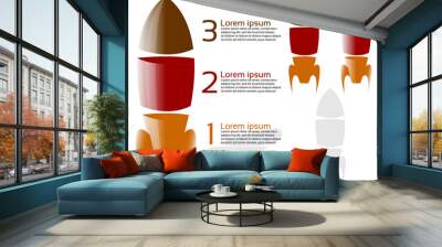 Three stage rocket infographic Wall mural