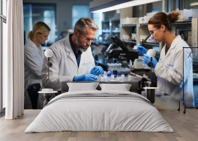 Researchers working in the laboratory Wall mural